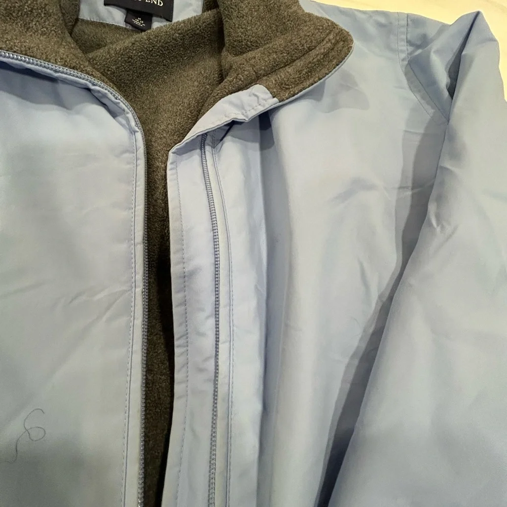 Lands’ End Fleece Lined Jacket Blue Women’s Medium Zip Front Coat - Picture 5 of 10